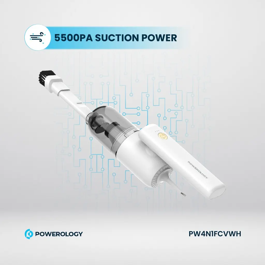 Powerology 4in1 180° Foldable Car Vacuum Cleaner - White (3).webp
