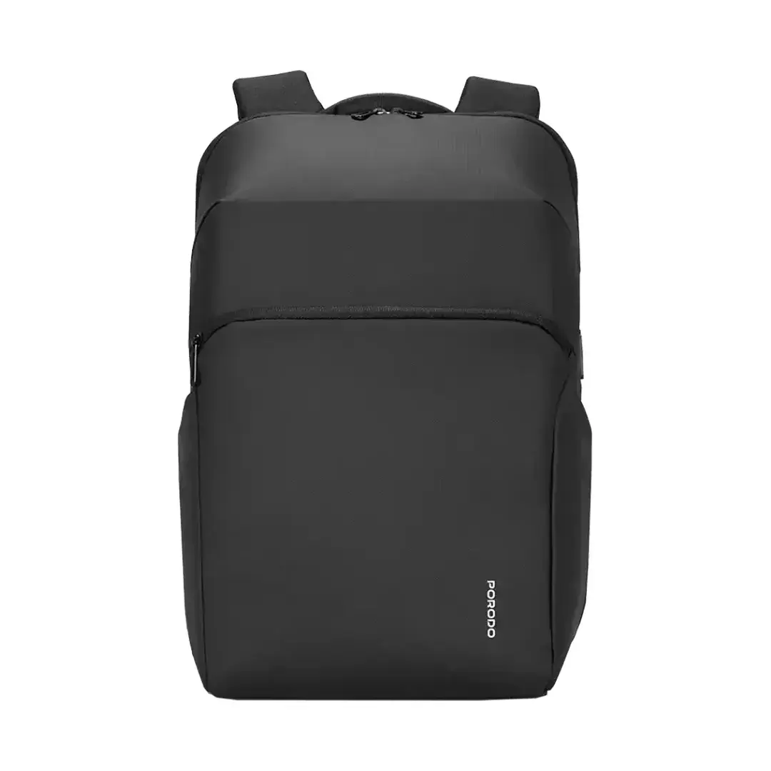 [PD-LFST122-BK] Porodo Lifestyle Water-Resistant PU Backpack - Black.webp