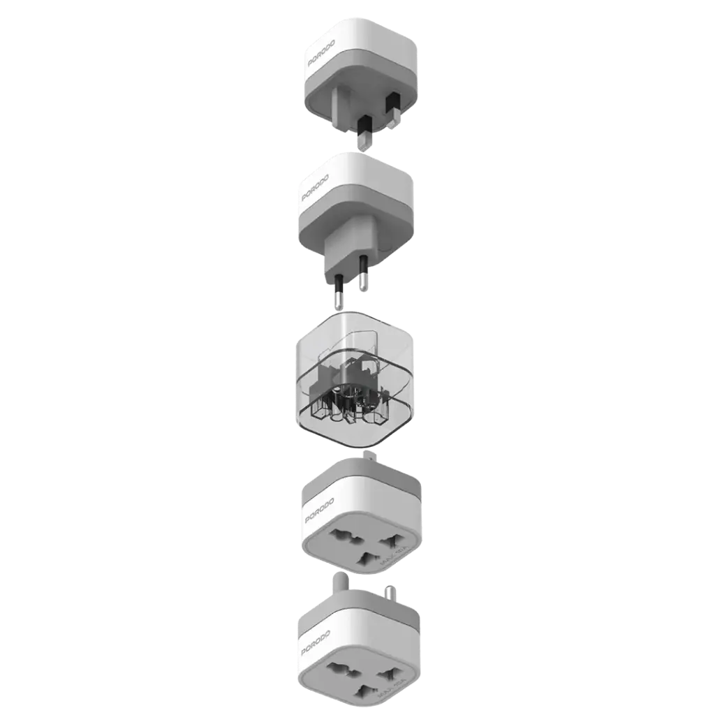 [PD-FWCH041-WH] Porodo 150+ Countries Universal AC Adapters - White.webp