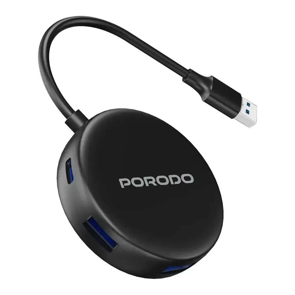 [PD51CHBBK] Porodo USB 3.0 Multi-Port Hub - Black.webp