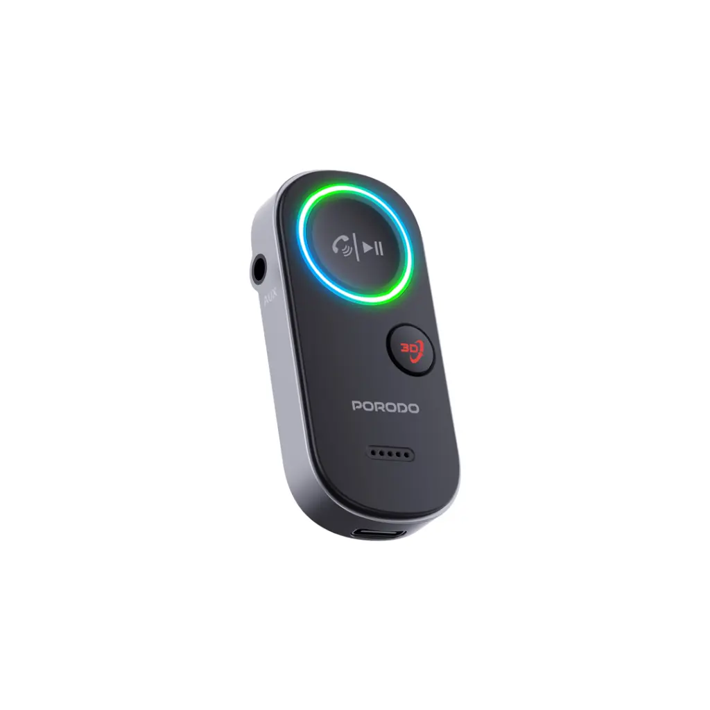 [PD-BTRCV-BK] Porodo Wired to Wireless BT Audio Transmitter - Black.webp