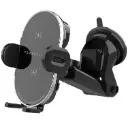 Powerology Holders And Stands 3 in 1 Fast Wireless Car Charger Mount Holder 15W Wireless Output Black [PWWCCM-BK].webp