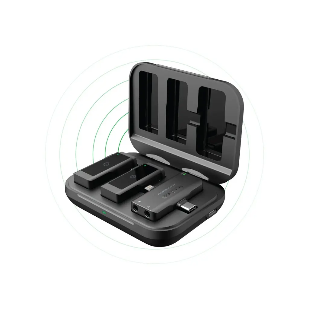 Powerology MFI Dual Connector Wireless Microphone x2 Mic.webp