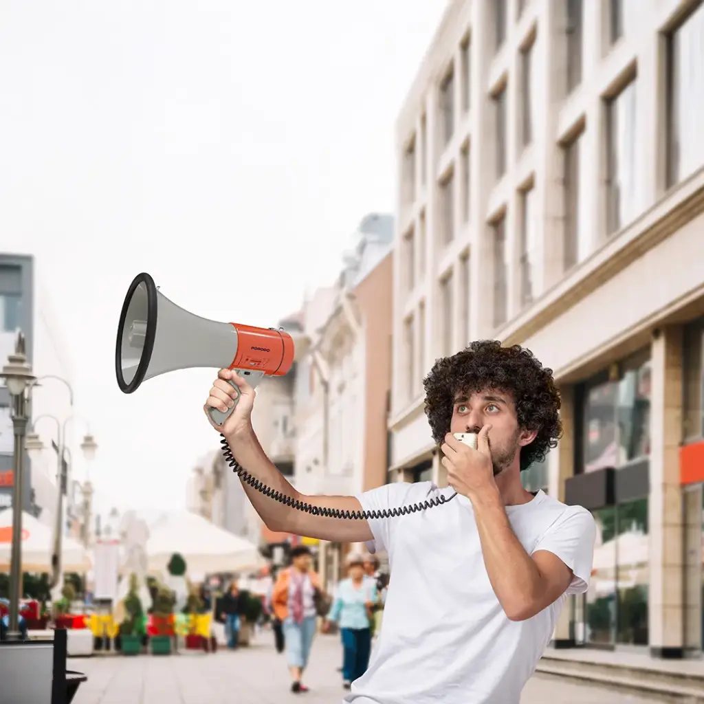 Porodo Portable Megaphone - Orange (2).webp