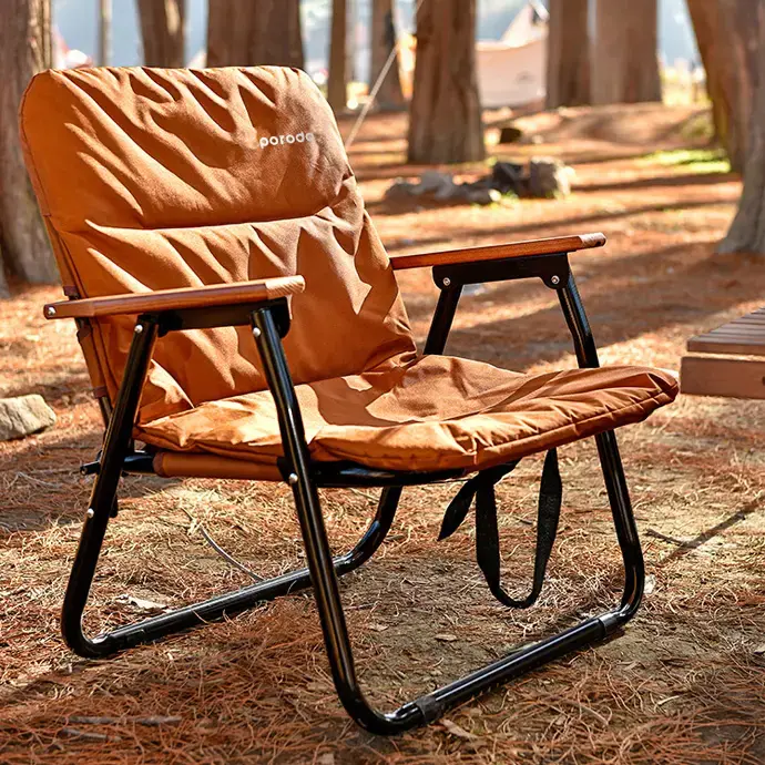 Porodo Lifestyle Camping Foldable Chair - Brown (4).webp
