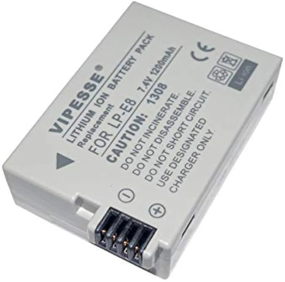Vipesse LP-E8 7.4v 13.3Wh 1800mAh Rechargeable Battery for Canon