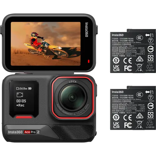 Insta360 Ace Pro 2 8K AI-Powered Action Camera Dual Battery Bundle CINSBBGA