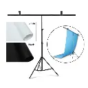 Focus T-Shape Backdrop Kit with 3 PVC Backdrop (68x68cm) + Clamp + Stand