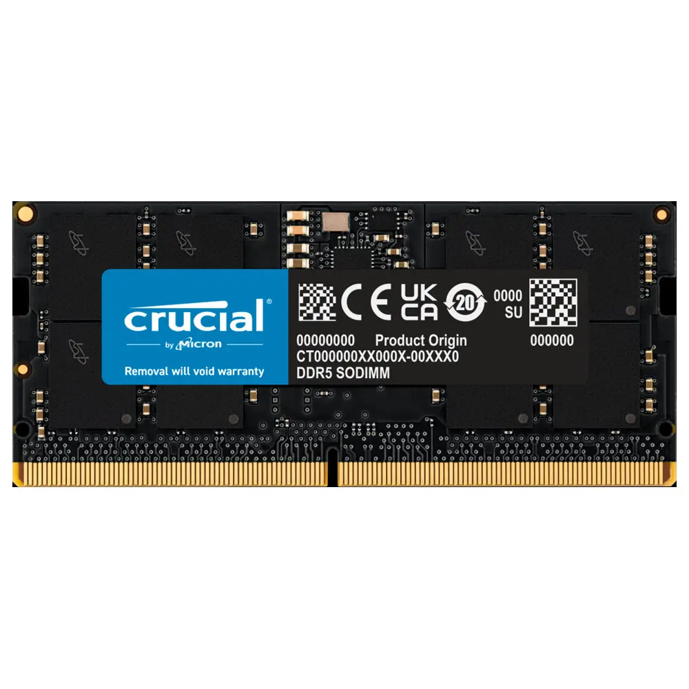 Crucial 16GB 4800Mhz DDR5 SODIM Laptop Memory CT16G48C40S5