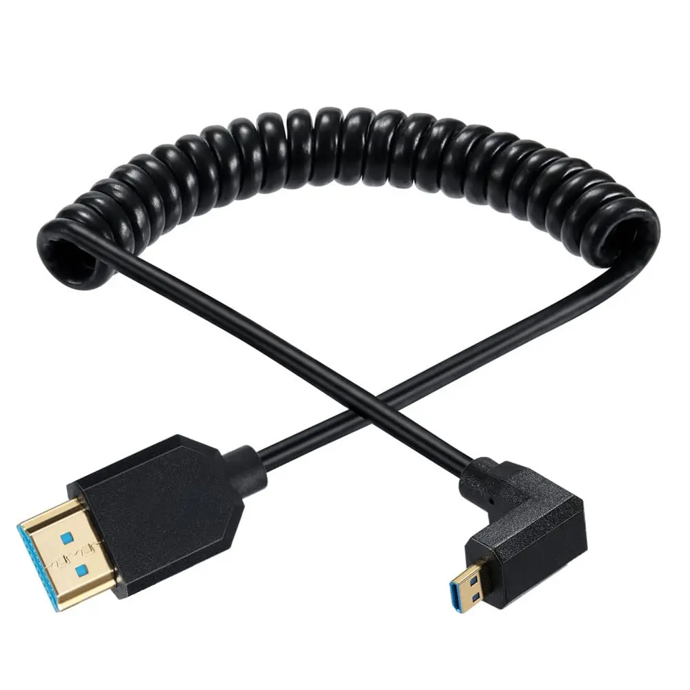 Micro HDMI to HDMI Coiled Cable