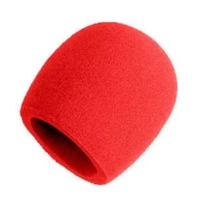 WAS Microphone Windscreen Foam Cover Round - Red