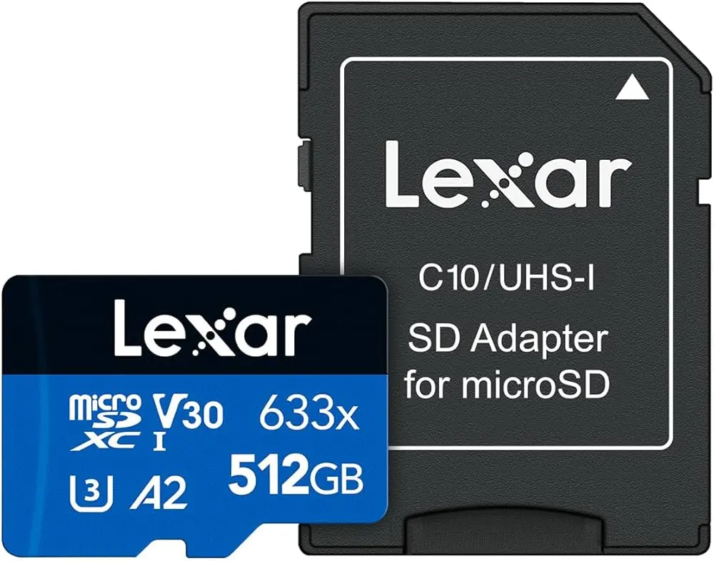 Lexar Blue Series 633x 512GB 100Mbps MicroSDXC UHS-1 Card With Adapter LSDMI512BB633A
