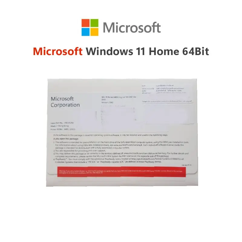 Microsoft Windows 11 Pro 64Bit Eng Intl 1pk DSP OEI DVD Keys