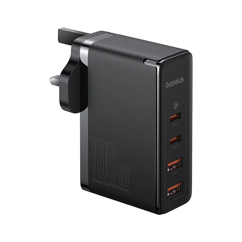 Baseus 100w 4-in-1 GaN5 Pro Fast Charger With 2xUSB-C & 2xUSB-A Ports Black CCGAN100UK