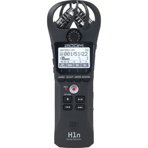 Zoom H1n 2-Input/2-Track Portable Handy Recorder with Onboard X/Y Microphone Black
