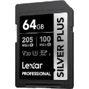 Lexar Professional SILVER PLUS 64GB V30 UHS-I SDXC Memory Card LSDSIPL064G-BNNNG