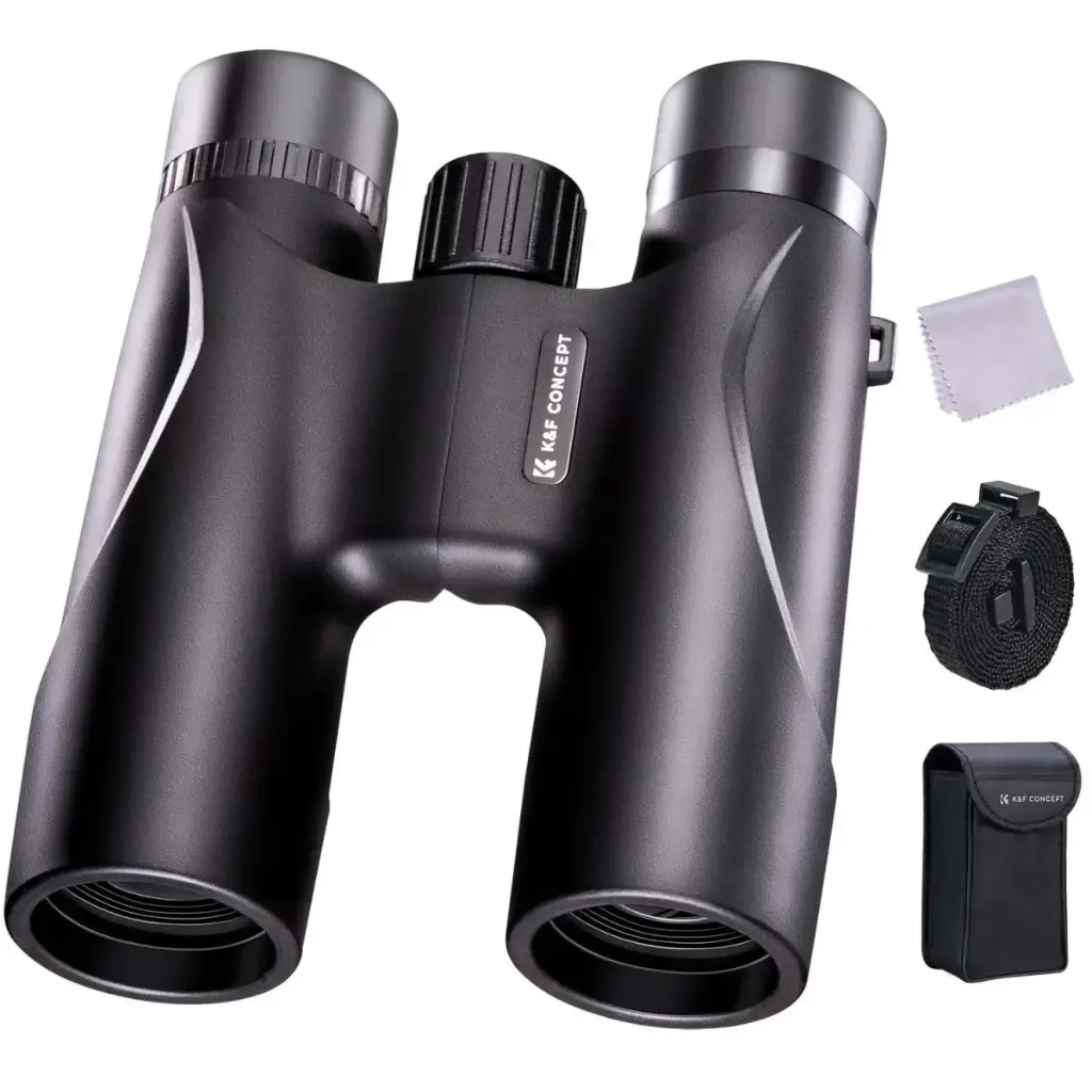 K&F Concept 12x32 Compact Binoculars for Kids and Adults, with BAK4 Prism, FMC Lens, IP65 Waterproof & Neck Strap for Bird Watching Hunting Travel Camping Stargazing KF33.071