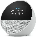 Amazon Echo Spot Smart Alarm Clock with Vibrant Sound + Alexa Glacier White