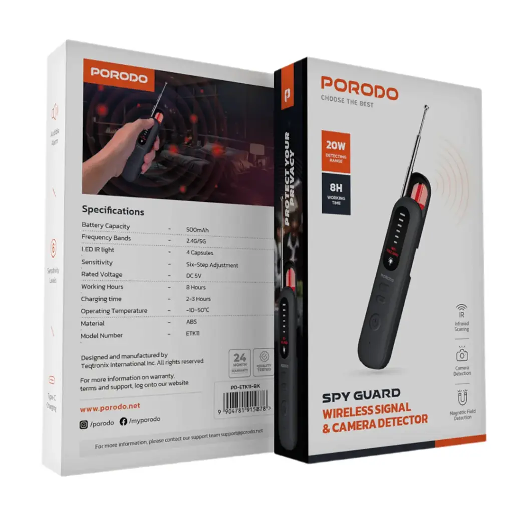 Porodo Spy Guard Wireless Signal & Camera Detector PD-ETK11-BK
