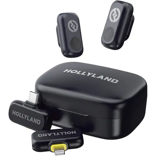 Hollyland LARK A1 Combo 2-Person 2.4GHz Wireless Microphone System with USB-C and Lightning Connectors for Mobile Devices Space Gray HL-LARK A1 COMBO