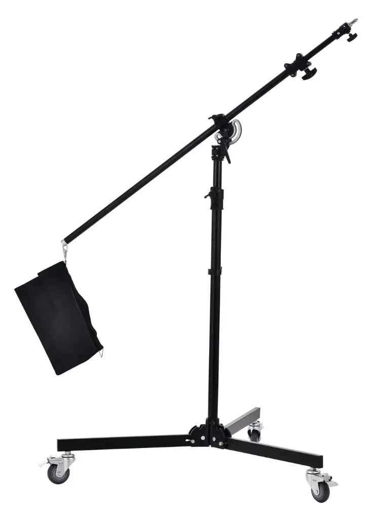 ProVision 380cm Wheeled Boom Stand With Sand Bag Black