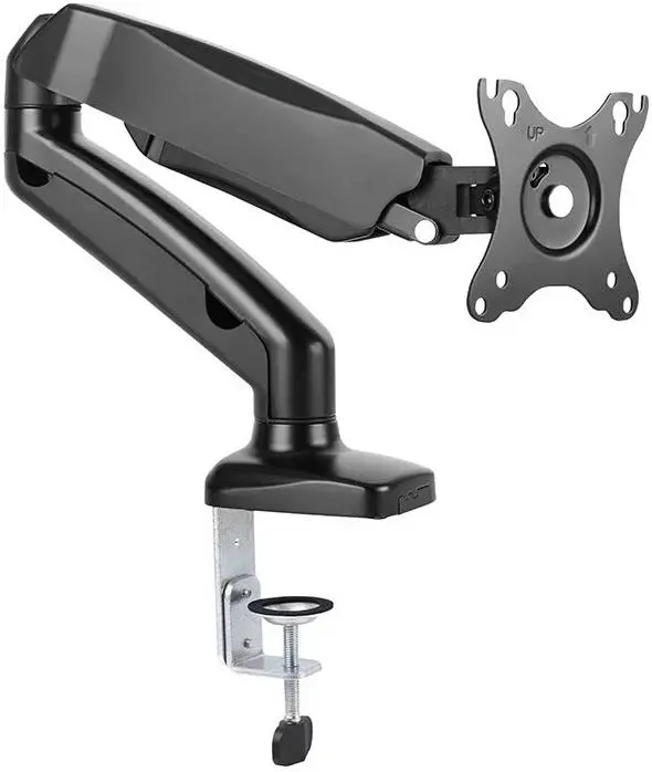 Skill Tech Single Monitor Pole-Mounted Gas Spring Monitor Arm Fits Most 17"-32" Monitor SH130 C012