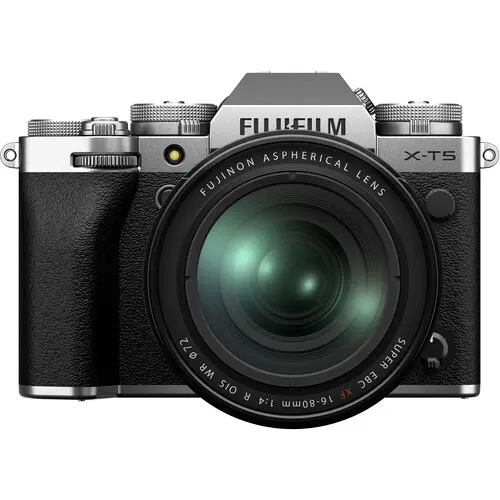 FUJIFILM X-T5 Mirrorless Camera with 16-80mm f/4 Lens Silver Argent 16953900