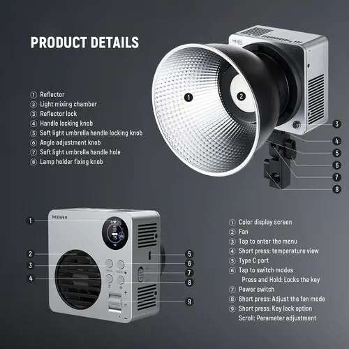 Neewer HB80C RGBWW Mini RGB LED Monolight