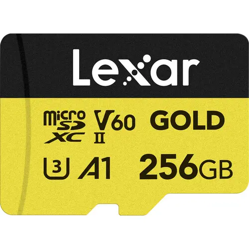 Lexar Gold 256GB MicroSDXC™ UHS-II Memory Card up to 280Mbps Read 180Mbps Write C10 A1 V60 U3 LMSGOLD256G-BNNNG