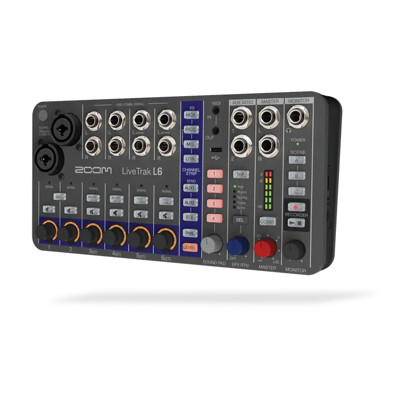 Zoom LiveTrak L6 10-Track Compact and Portable Digital Mixer/Recorder L6/230EU