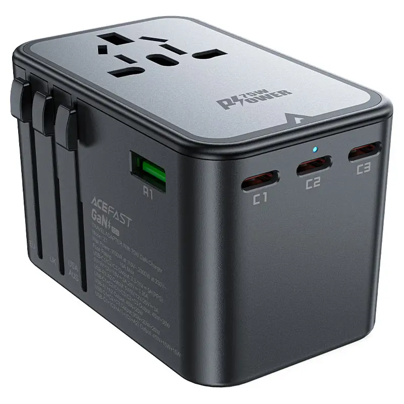ACEFAST Z1 PWRup 2300w Travel Adapter with PD75w GaN 3xUSB-C, 2xUSB-A Ports