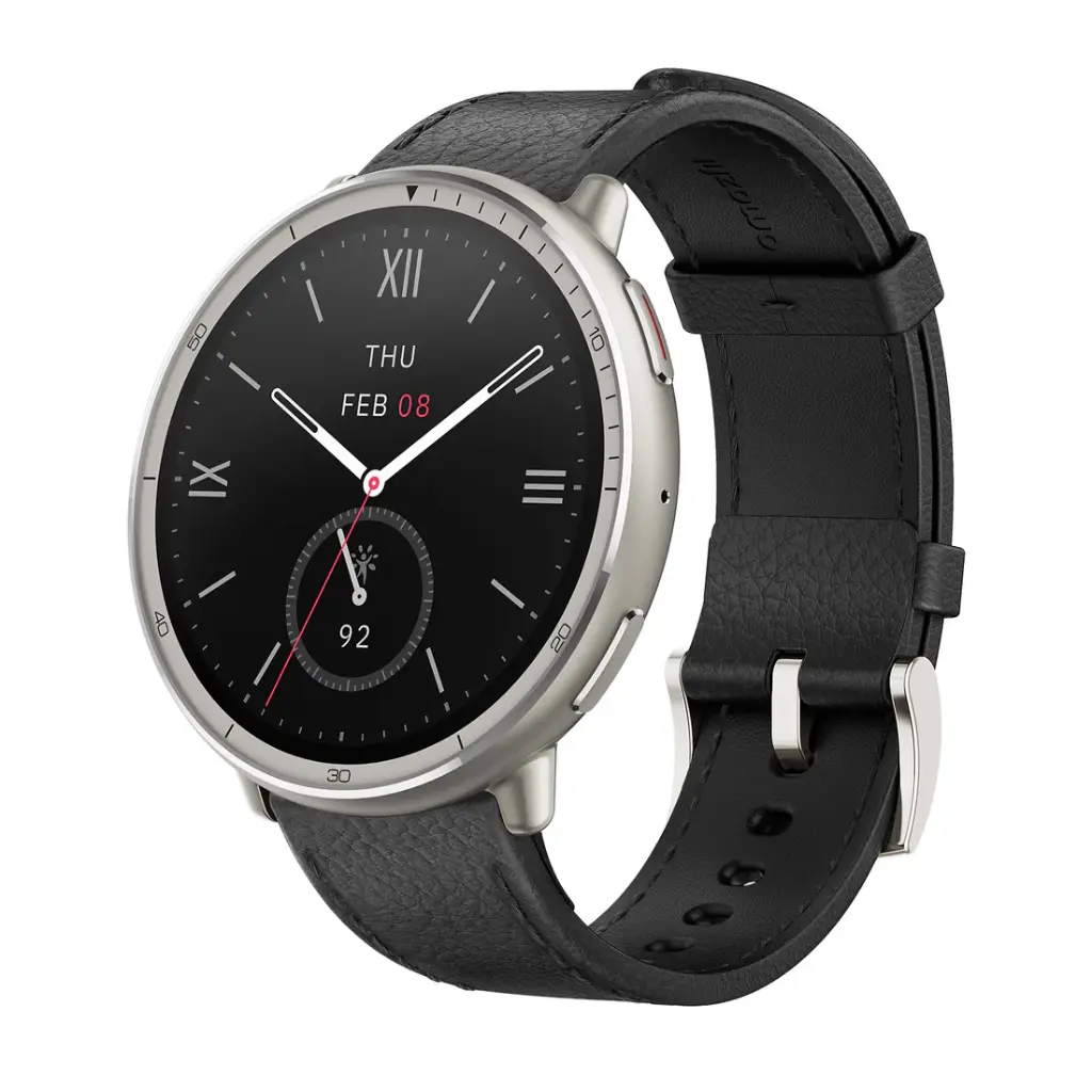 Amazfit Active 2 Round Smart Watch Leather Black