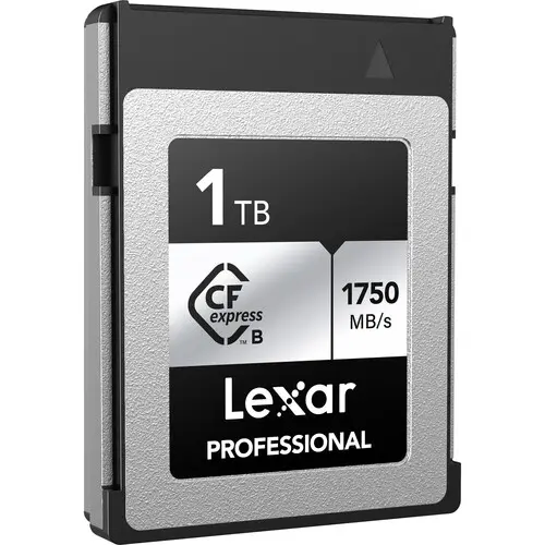 Lexar Professional 1TB CFexpress Type B Card Silver Series, up to 3600MB/s read 3000MB/s Write Speed LCXEXS4001T-RNENG