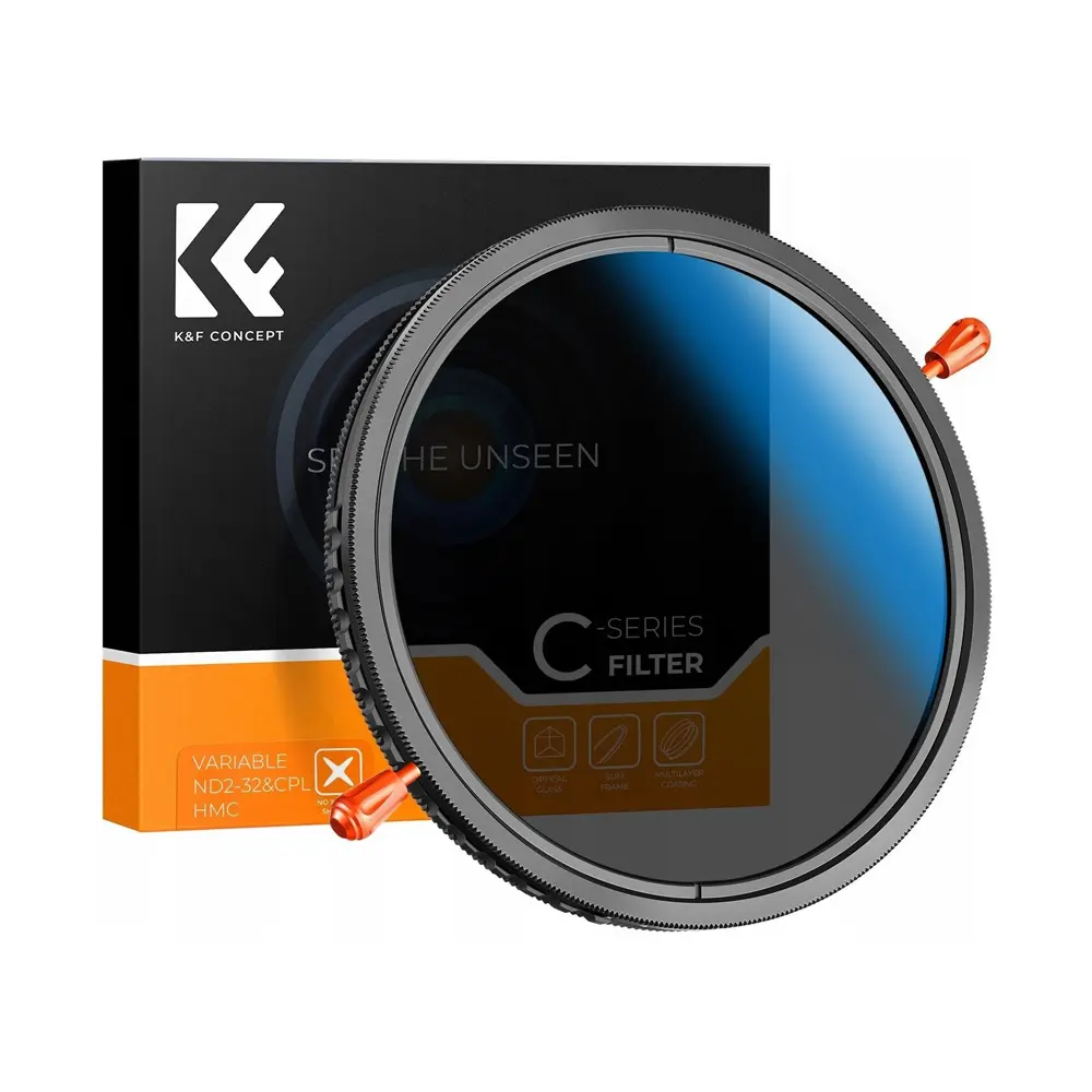 K&F Concept KF01.2603 82mm 2 in 1 ND2-ND32 Variable Neutral Density VND+CPL Filter – Black