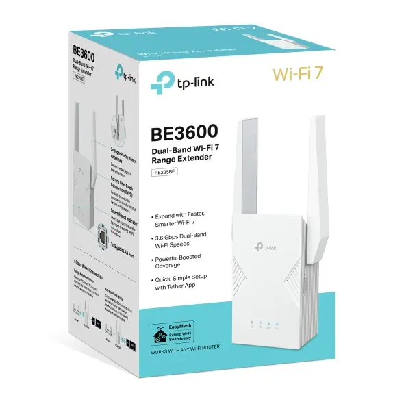 TP-Link RE225BE BE3600 Dual Band Wi-Fi 7 Range Extender 0153501469