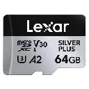 Lexar Professional Silver Plus MicroSDXC UHS-I 64GB Memory Card up to 205MB/s Read 100MB/s Write C10 V30 U3 LMSSIPL064G-BNANG