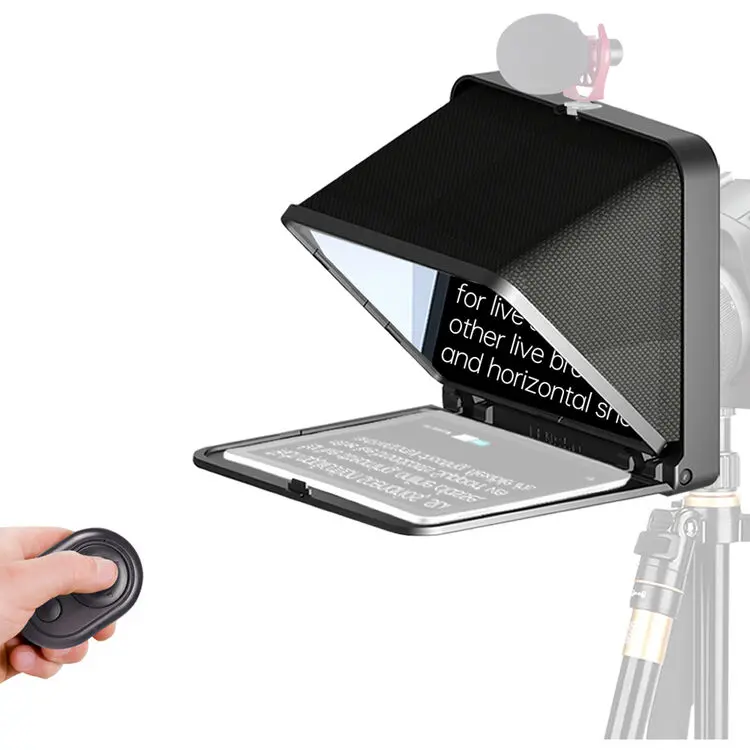 LENSGO TC7 Portable Teleprompter for Smartphones, Tablets & Select DSLR/Mirrorless Cameras With Bluetooth Remote Control