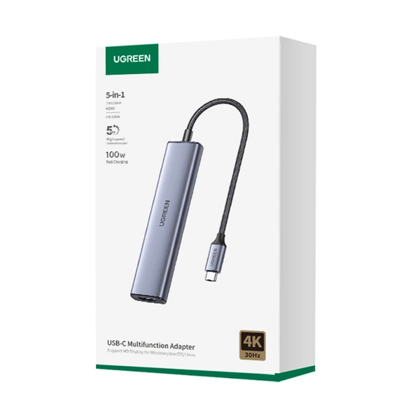 UGreen CM478 5-in-1 USB-C Multifunction Adapter 15495