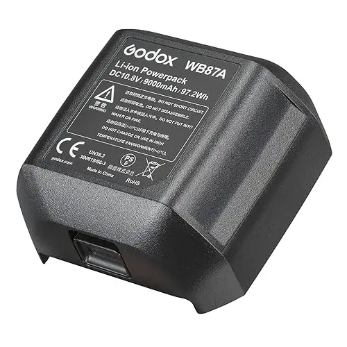 Godox WB87 Power Lithium Battery Pack DC 10.8V/9000mAh Compatible for Godox AD600 AD600B AD600BM AD600M