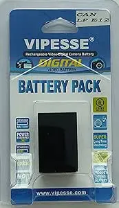 Vipesse LP-E12 7.2v 9Wh 1250mAh Rechargeable Li-ion Camera Battery Pack for Canon