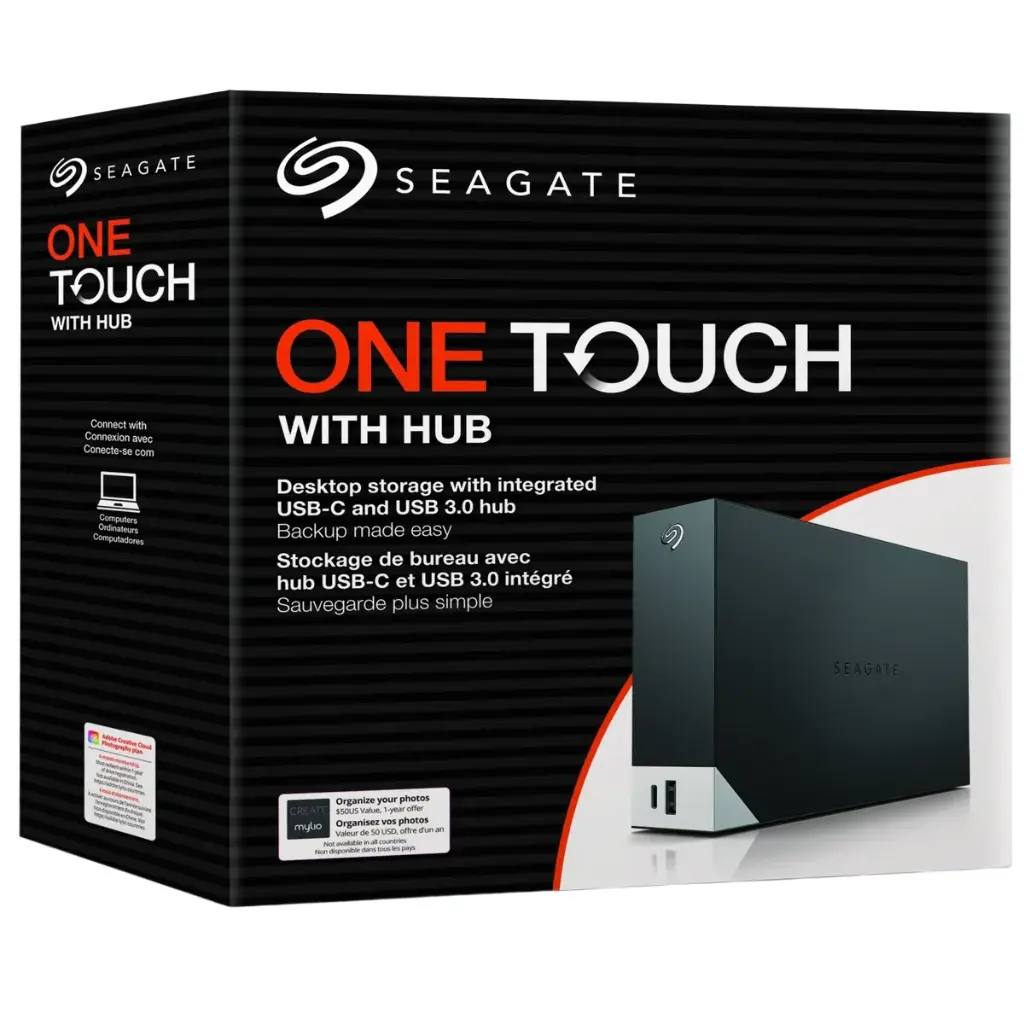 Seagate One Touch 16TB Versatile External HDD Drive with Integrated USB-C & USB 3.0 Hub STLC16000402