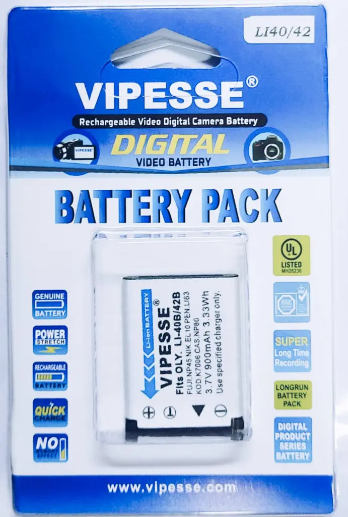 Vipesse EN-EL10 3.7V 3.33Wh 900mAh Rechargeable Battery for Nikon