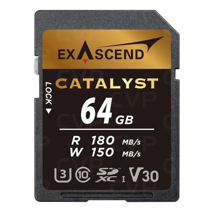 Exascend Catalyst 64GB UHS-I V30 R180MB/s W150MB/s SDXC Memory Card EX-EX64GSDU1