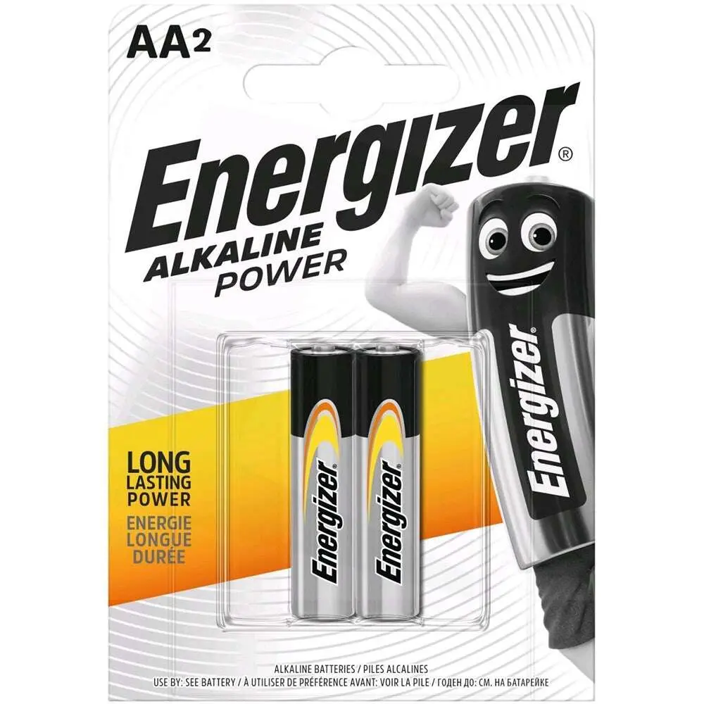 Energizer Alkaline Power LR6 1.5V AA Battries Pack of 2