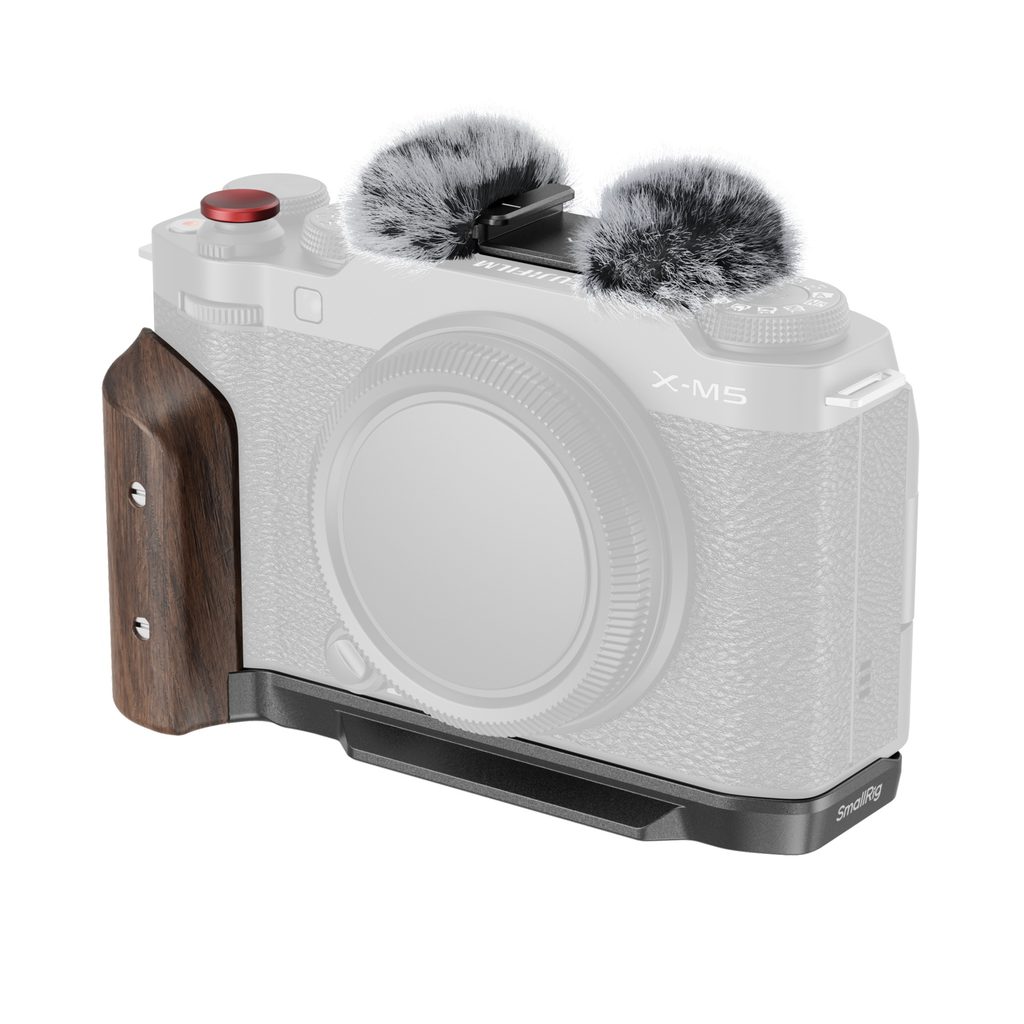 SmallRig L-Shape Mount Plate with Wooden Handle for FUJIFILM X-M5 (Black) 5260