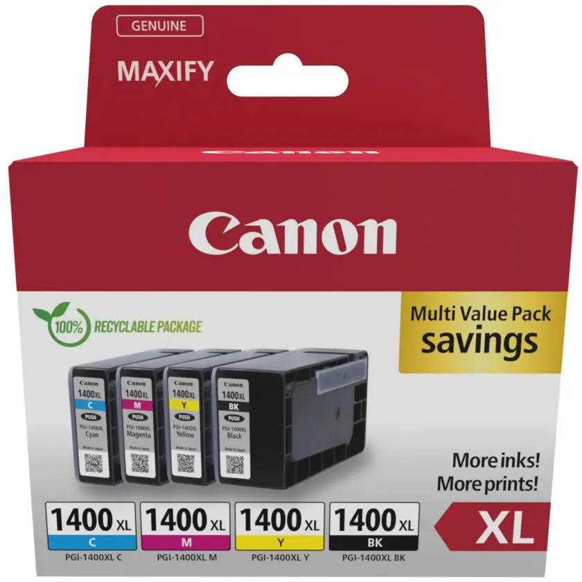Canon MAXIFY PGI-1400XL BK/C/M/Y MultiPack Original Ink Cartridge