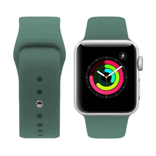 [2155387372245] Porodo iGuard Silicone Watch Band 42/44mm Green PDW44SL058