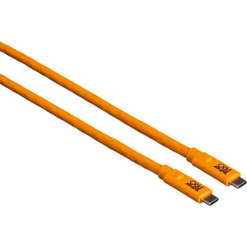 [818307014435] Tether Tools TetherPro USB Type-C Male to USB Type-C Male Cable (15', Orange) CUC15-ORG