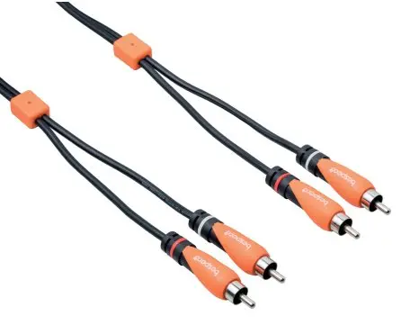 [799804312333] Bespeco 2 RCA Male to 2 RCA Male Audio Cable, 1.8 Meter, Black / Orange SL2R180