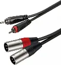 Roxtone Samurai Audio Connection Cable 2XLRM To 2RCA 3Mtr RACC190L3